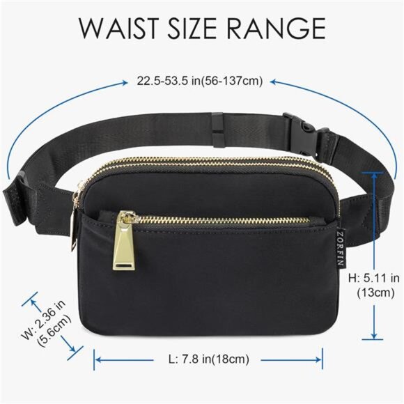 Fanny Packs for Women Men: Crossbody Belt Bag with Adjustable Strap - Fashion - Picture 2 of 7